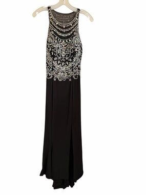 Juliet Beaded Top Long Front slit Prom Dress women's size M